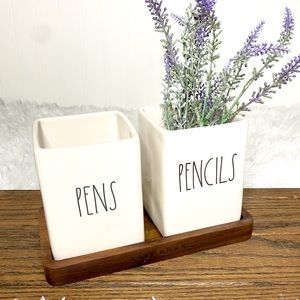 NWT Rae Dunn Pens and Pencils Desk Organizer Set
